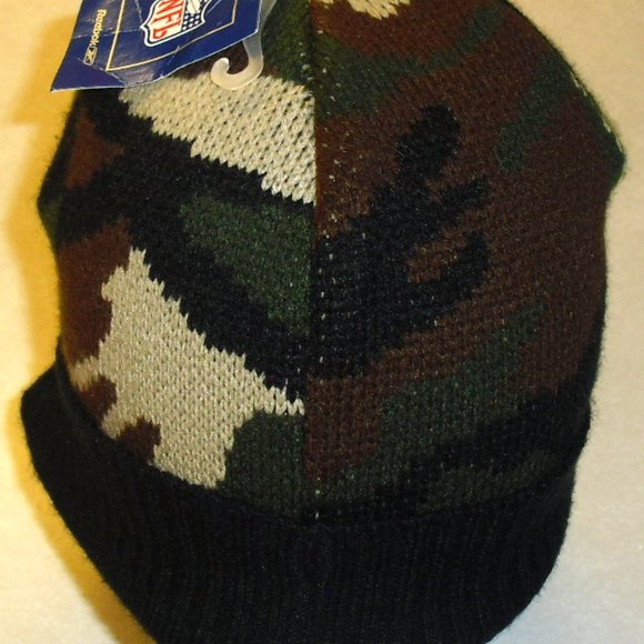 New York Jets Reebok Mens Adult Camo Beanie Winter Hat with Bill New Nfl - Picture 3 of 3